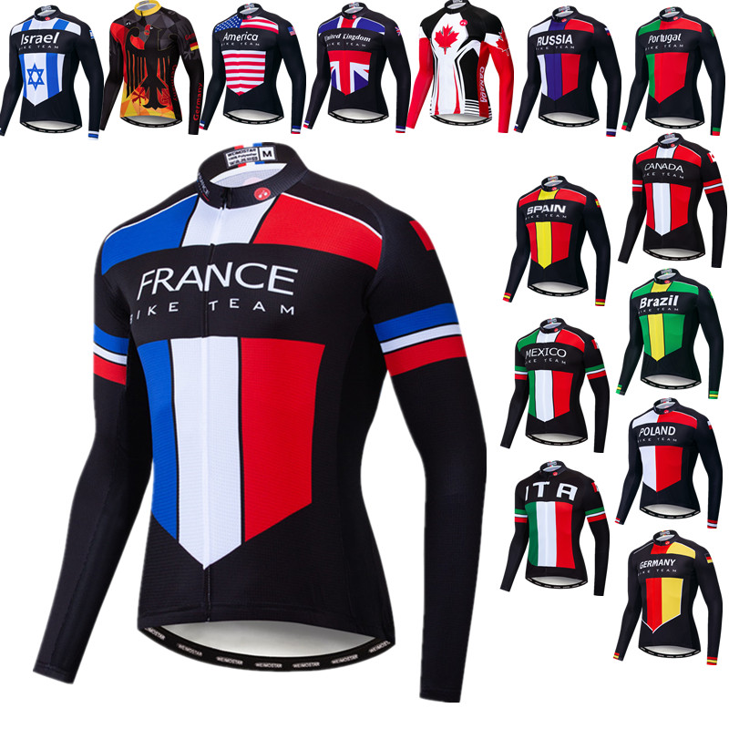 Mountain Biking France - Frankrijk Heren Fietsshirt Fietsshirt met lange