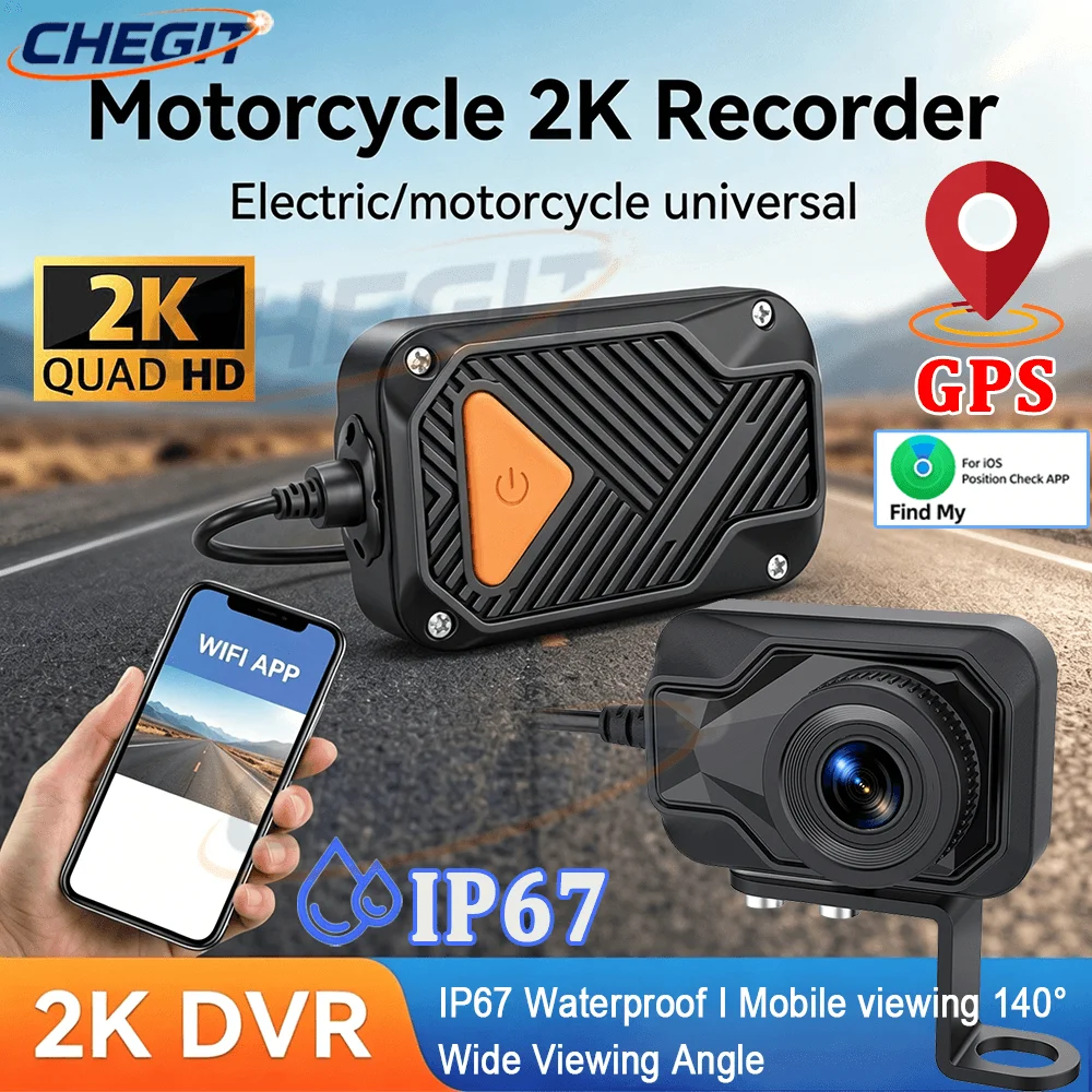 Mountain Biking App - Motorfiets DVR 2K HD WiFi &